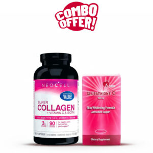 Super Combo Offer: Neocell Super Collagen & Vitamnic C & Biotin Tab 180S + Glutathione C – 1500mg Antioxidant Support with Vitamin C (60 Capsules)