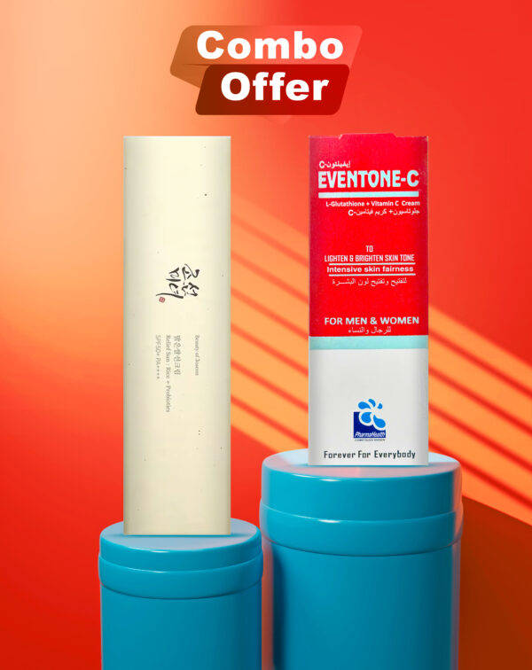 Super Combo Offer: Beauty of Joseon Relief Sun Organic Sunscreen With Rice & Probiotics SPF50+ & PA++++   + Eventone-C L-Glutathione & Vitamin C Cream To Lighten And Brighten Skin Tone For Men & Women