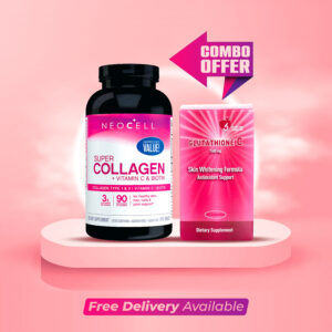 Super Combo Offer: Neocell Super Collagen & Vitamnic C & Biotin Tab 270S +  Glutathione C – 1500mg Antioxidant Support with Vitamin C (60 Capsules)