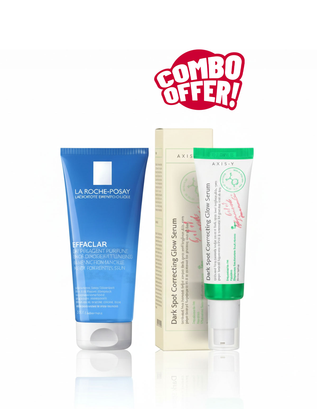 Super Combo Offer : Axis-Y Dark Spot Correcting Brighten & Moisturize Glow Facial Serum 50ml + La Roche-Posay Effaclar Acne Foaming Cleansing Gel For Oily & Acne Prone Skin 200ml