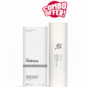 Super Combo Offer : Beauty of Joseon Relief Sun Organic Sunscreen With Rice & Probiotics SPF50+ & PA++++ + The Ordinary Glycolic Acid 7% Exfoliating Facial Toner For Even Skin Tone 240ml
