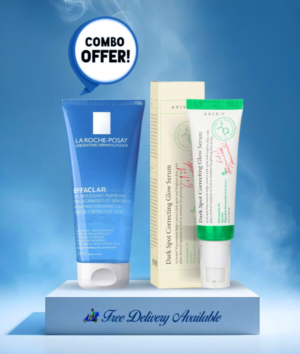 Super Combo Offer : Axis-Y Dark Spot Correcting Brighten & Moisturize Glow Facial Serum 50ml + La Roche-Posay Effaclar Acne Foaming Cleansing Gel For Oily & Acne Prone Skin 200ml