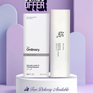 Super Combo Offer : Beauty of Joseon Relief Sun Organic Sunscreen With Rice & Probiotics SPF50+ & PA++++ + The Ordinary Glycolic Acid 7% Exfoliating Facial Toner For Even Skin Tone 240ml