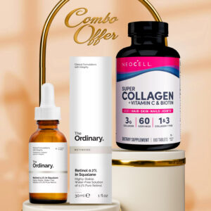 Super Combo Offer : The Ordinary Retinol 0.2% in Squalane Antiaging Face Serum 30ml + NeoCell Super Collagen + Vitamin C & Biotin Tablets For healthy skin, hair, nails & joints 180's
