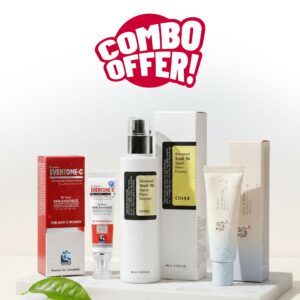 Super Combo Offer : Cosrx Advanced Snail 96 Mucin Power Essence 100ml + Eventone-C L-Glutathione & Vitamin C Cream To Lighten And Brighten Skin Tone For Men & Women + Beauty of Joseon Relief Sun Organic Sunscreen With Rice + Probiotics SPF50+ & PA++++ 50ml