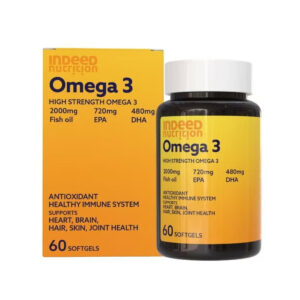 Indeed Nutrition Omega-3 2000mg – High Strength Fish Oil with EPA & DHA (60 Softgels)