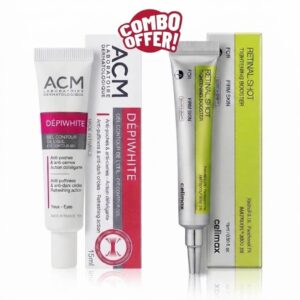 Super Combo Offer : ACM Depiwhite Eye Contour Gel For Dark Circles & Puffiness 15ml + Celimax The Vita-A Retinal Shot Skin Tightening Booster 15ml