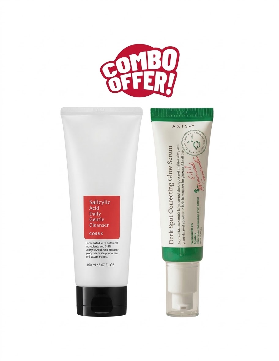 Super Combo Offer : Cosrx Salicylic Acid Daily Gentle Cleanser For Oily Skin 150ml+Axis-Y Dark Spot Correcting Brighten & Moisturize Glow Facial Serum 50ml